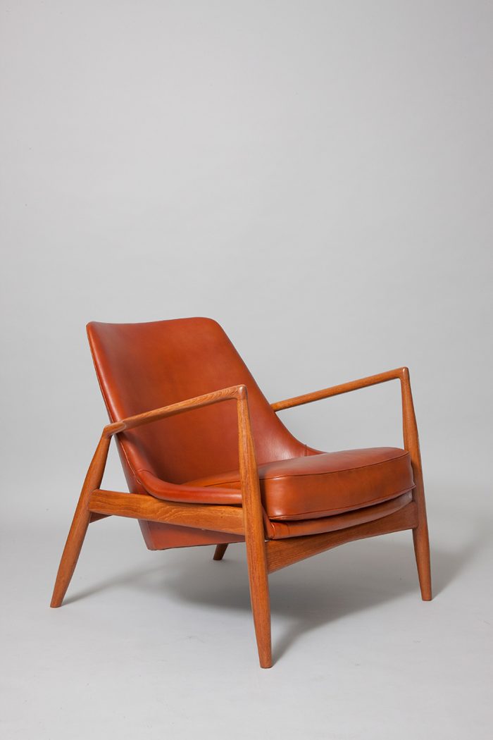 IB Kofod Larsen teak and leather chairs
