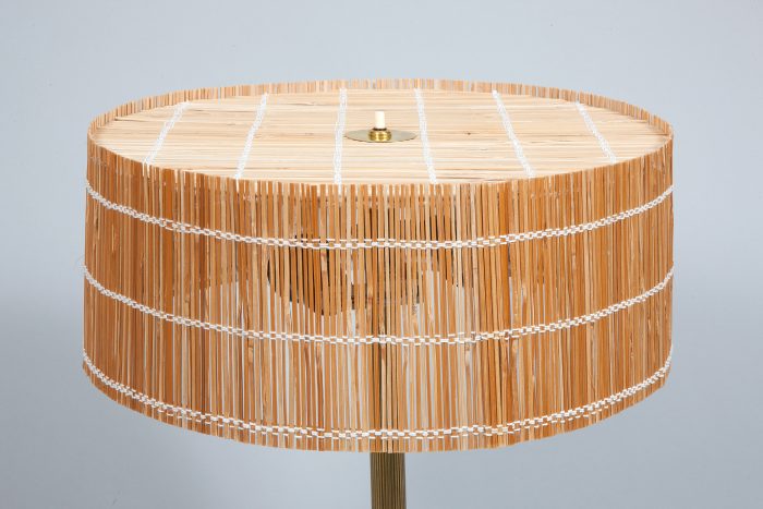 Paavo Tynell table lamp brass wood straw
