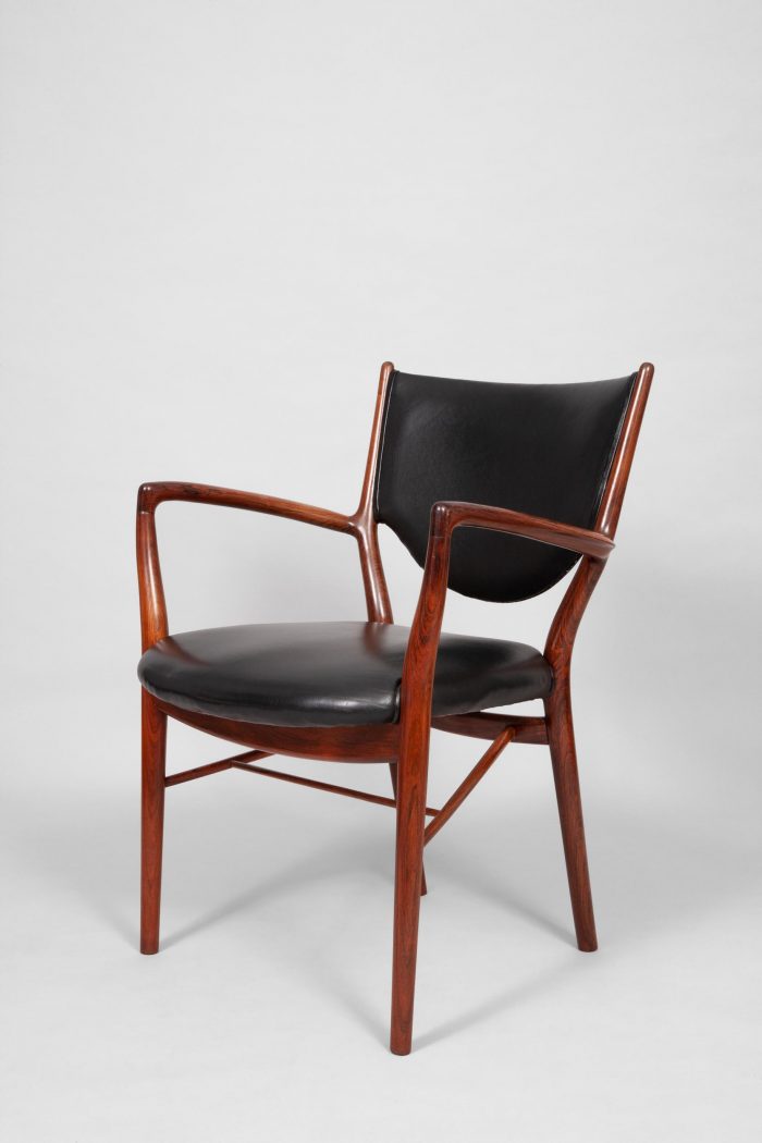 Finn Juhl chair in leather and rosewood, Danish, 1946