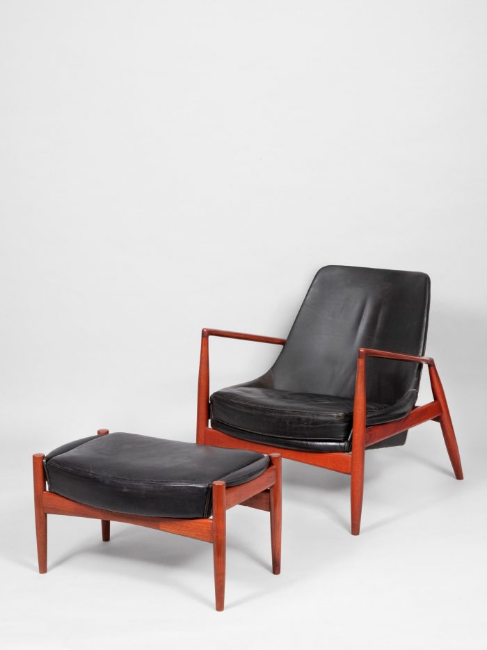 IB Kofod Larsen, chair and stool, Denmark/Sweden, 1955