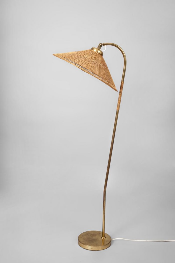 Paavo Tynell brass and cane lamp