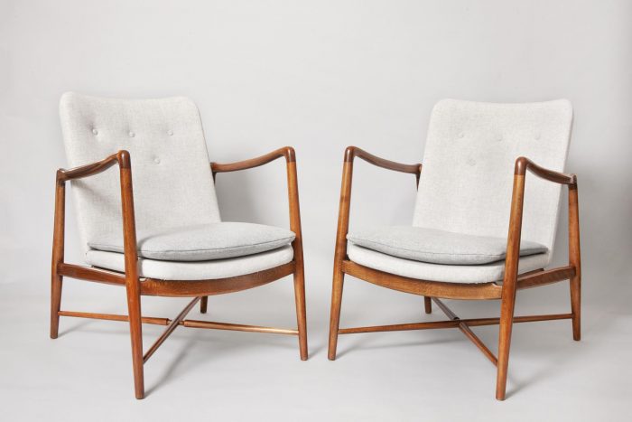Finn Juhl birch and new wool chairs